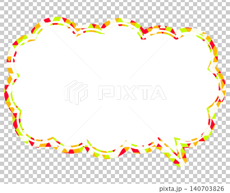 Stained glass style speech bubble, triangular pattern, elongated cloud shape Stained glass style speech bubble, triangular pattern, elongated cloud shape 140703826