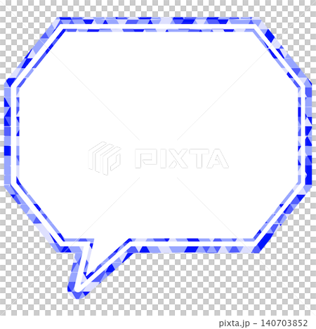 Stained glass style speech bubble, triangular pattern, octagonal shape with corners Stained glass style speech bubble, triangular pattern, octagonal shape with corners 140703852