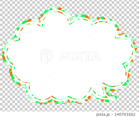Stained glass style speech bubble, triangular pattern, rounded cloud shape Stained glass style speech bubble, triangular pattern, rounded cloud shape 140703882