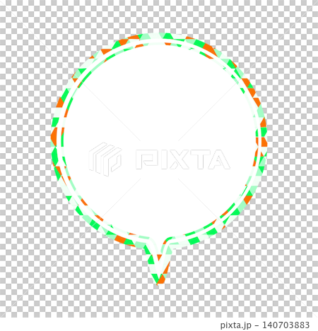 Stained glass style speech bubble, triangular pattern, round downward Stained glass style speech bubble, triangular pattern, round downward 140703883