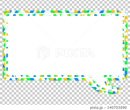 Stained glass style speech bubble, triangle pattern, square Stained glass style speech bubble, triangle pattern, square 140703890