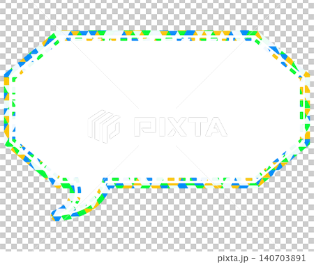 Stained glass style speech bubble, triangular pattern, elongated octagon Stained glass style speech bubble, triangular pattern, elongated octagon 140703891