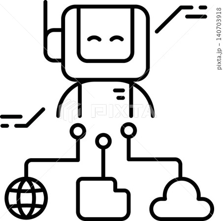 AI Powered System Integration Line Icon AI Powered System Integration Line Icon 140703918