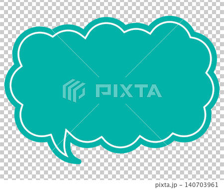 Simple color speech bubble, elongated cloud shape Simple color speech bubble, elongated cloud shape 140703961