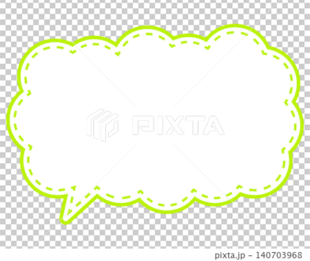 Simple colored line speech bubble, elongated cloud shape Simple colored line speech bubble, elongated cloud shape 140703968