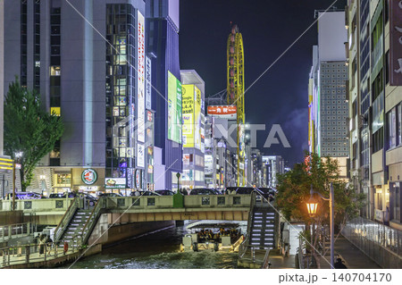 大阪夜景 道頓堀 道頓堀橋 大阪府大阪市 大阪夜景 道頓堀 道頓堀橋 大阪府大阪市 140704170