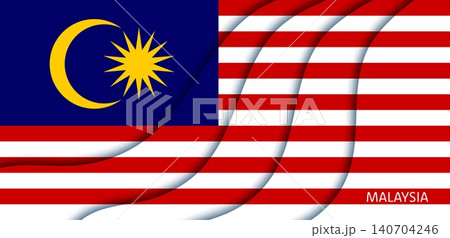 Malaysia paper cut flag, august 31 Independence day national holiday papercut banner. Layered flowing Malaysian flag with crescent moon and fourteen point star over red white stripes celebrating unity Malaysia paper cut flag, august 31 Independence day national holiday papercut banner. Layered flowing Malaysian flag with crescent moon and fourteen point star over red white stripes celebrating unity 140704246