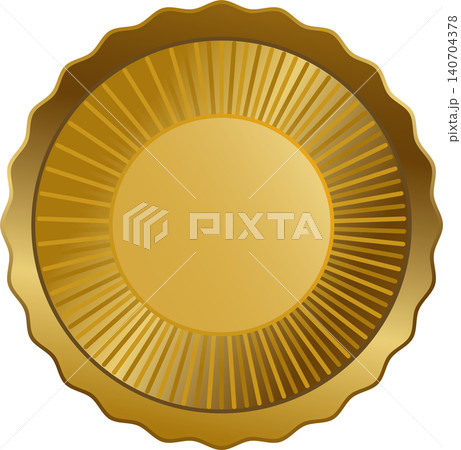 Vector golden award medal rosette badge isolated Vector golden award medal rosette badge isolated 140704378