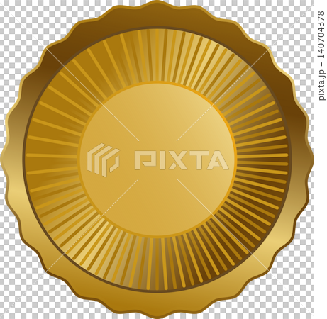 Vector golden award medal rosette badge isolated Vector golden award medal rosette badge isolated 140704378