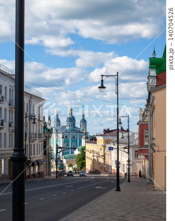 Smolensk cityscape view of Bolshaya Sovetskaya street down to Assumption Cathedral Smolensk cityscape view of Bolshaya Sovetskaya street down to Assumption Cathedral 140704526
