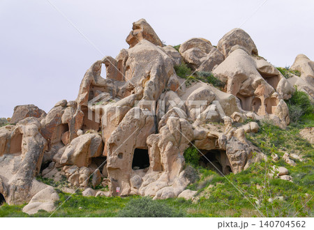 Ancient Cave Dwellings in Cappadocia, Turkey 140704562