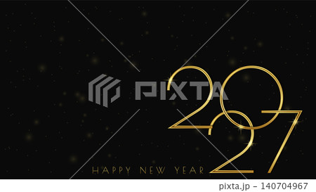 2027 happy new year gold text dark background vector illustration. 2027 happy new year gold text dark background vector illustration. 140704967
