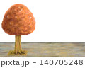 紅葉樹のある道の風景素材 140705248