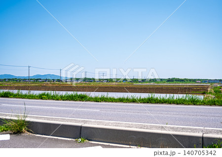 【#田園風景】車から見た初夏の田んぼ 140705342