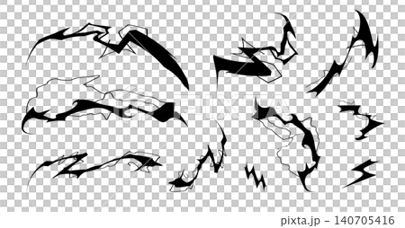 稲妻と電気のエフェクトイラスト素材セット2 稲妻と電気のエフェクトイラスト素材セット2 140705416