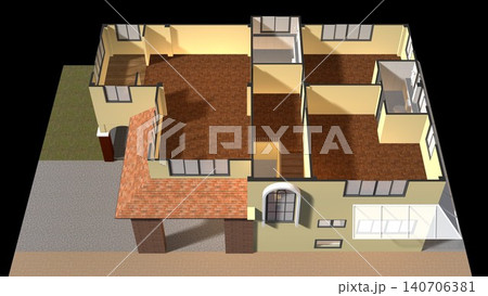 3D illustration of interior project 3D illustration of interior project 140706381