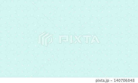 手描きのパステルグリーンの水玉模様のパターン - かわいいドットテクスチャの背景素材 - 16:9 140706848