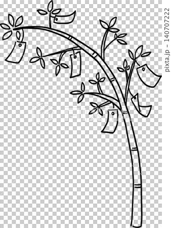 A hand-drawn illustration of bamboo with paper strips fluttering in the wind. A hand-drawn illustration of bamboo with paper strips fluttering in the wind. 140707222