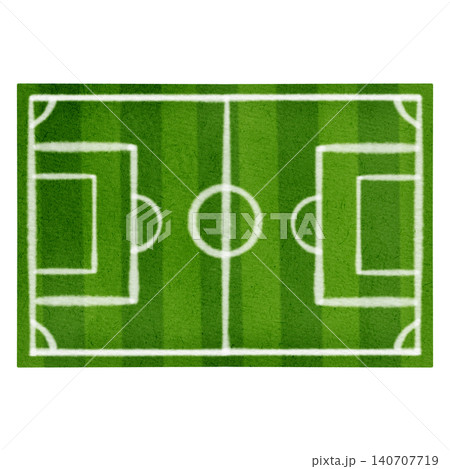 Watercolor illustration of a green football field from top view. Hand-painted soccer pitch with white markings for game strategy, tactics, and sports championship background. Watercolor illustration of a green football field from top view. Hand-painted soccer pitch with white markings for game strategy, tactics, and sports championship background. 140707719