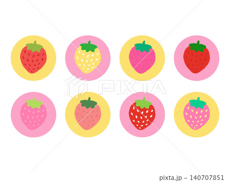 いろんな種類のいちごのイラストセット 140707851