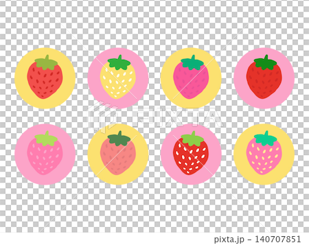 いろんな種類のいちごのイラストセット 140707851