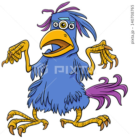 funny feathered monster character cartoon illustration funny feathered monster character cartoon illustration 140708765