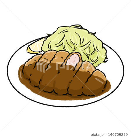 味噌カツのシンプルイラスト 味噌カツのシンプルイラスト 140709259