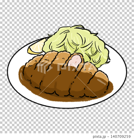 Simple illustration of miso katsu Simple illustration of miso katsu 140709259