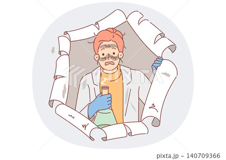 Unsuccessful experiment made by female chemist caused explosion of reagent from flask 140709366