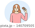 Depressed woman cries, feeling lack motivation for development, and pulls piece puzzle out of head 140709505