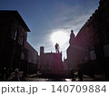 Fountain of neptune silhouette on piazza del nettuno in bologna 140709884