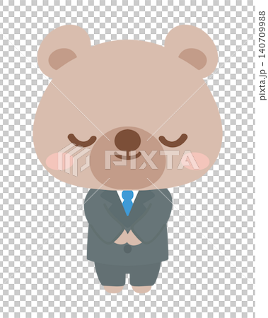A bowing bear teacher at an elementary school (animal illustration) A bowing bear teacher at an elementary school (animal illustration) 140709988