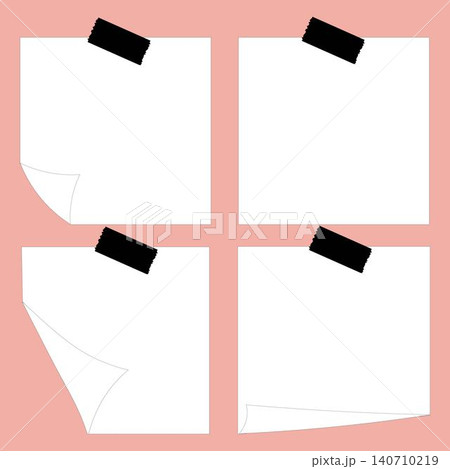 White Blank Paper Memo Notes Set with Black Tape White Blank Paper Memo Notes Set with Black Tape 140710219