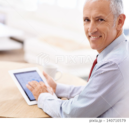 Closeup, professional and accountant with man, tablet and business with company profit and economy with investment. Digital app, employee and broker with technology or charts with finance and startup Closeup, professional and accountant with man, tablet and business with company profit and economy with investment. Digital app, employee and broker with technology or charts with finance and startup 140710579