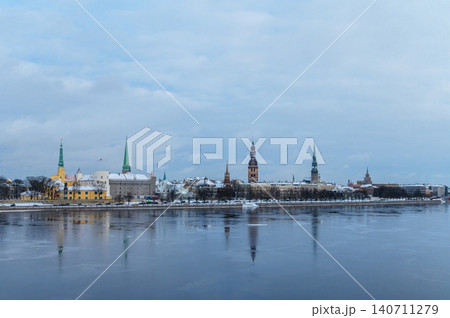 Winter Panorama of Riga Old Town with Riga Castle on Daugava River, Latvia Winter Panorama of Riga Old Town with Riga Castle on Daugava River, Latvia 140711279