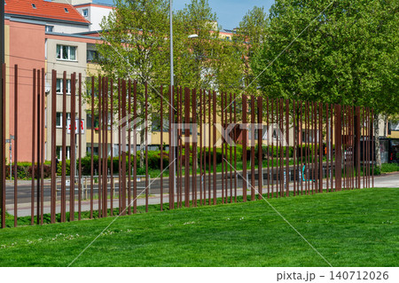 Steel Markers at Berlin Wall Memorial 140712026