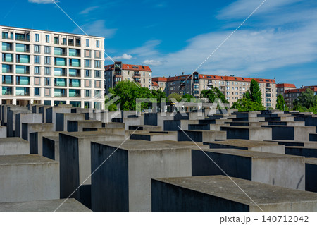 Holocaust Memorial and Berlin Cityscape Holocaust Memorial and Berlin Cityscape 140712042