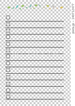 A simple checklist featuring a leaf pattern. 140712477