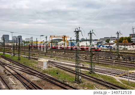 Munich Rail Yard With Trains And Tracks 140712519