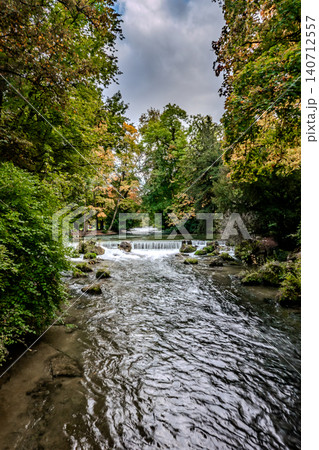 Autumn Streams Through Munich English Garden Park 140712557