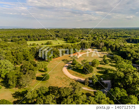 Aerial View Over Goddard Park In Rhode Island Aerial View Over Goddard Park In Rhode Island 140712575