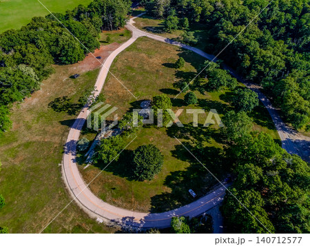 Aerial View Over Goddard Park In Rhode Island Aerial View Over Goddard Park In Rhode Island 140712577