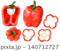 赤パプリカのイラスト　手描き　水彩風 140712727