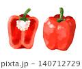 赤パプリカのイラスト　手描き　水彩風 140712729