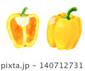 黄色パプリカのイラスト　手描き　水彩風 140712731