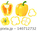 黄色パプリカのイラスト　手描き　水彩風 140712732