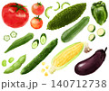 夏野菜のイラスト　手描き　水彩風 140712738