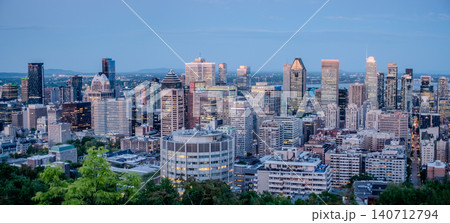 Montreal Canada Skyline from Mount Royal with Downtown Cityscape Day to Night 140712794