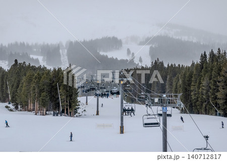 Breckenridge Ski Resort Colorado Base Area and Slopes with Skiers Chairlifts and Mountain Village Breckenridge Ski Resort Colorado Base Area and Slopes with Skiers Chairlifts and Mountain Village 140712817