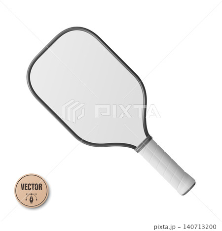 Vector Realistic Pickleball Paddle. Blank Pickleball Paddle Isolated. White Sports Paddle for Pickleball Game. Realistic Pickleball Equipment, Front View Vector Realistic Pickleball Paddle. Blank Pickleball Paddle Isolated. White Sports Paddle for Pickleball Game. Realistic Pickleball Equipment, Front View 140713200